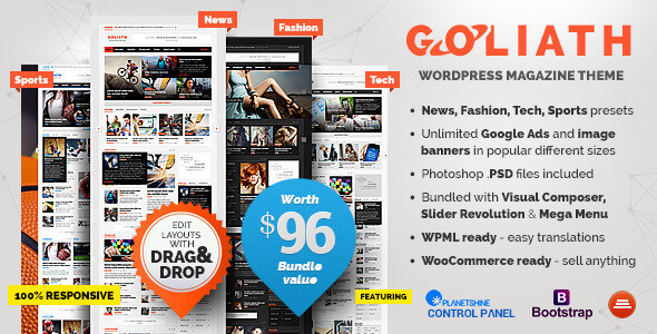 En iyi 10 adet ücretsiz ve premium 2026 WordPress haber teması! 15 GOLUATH HABER
